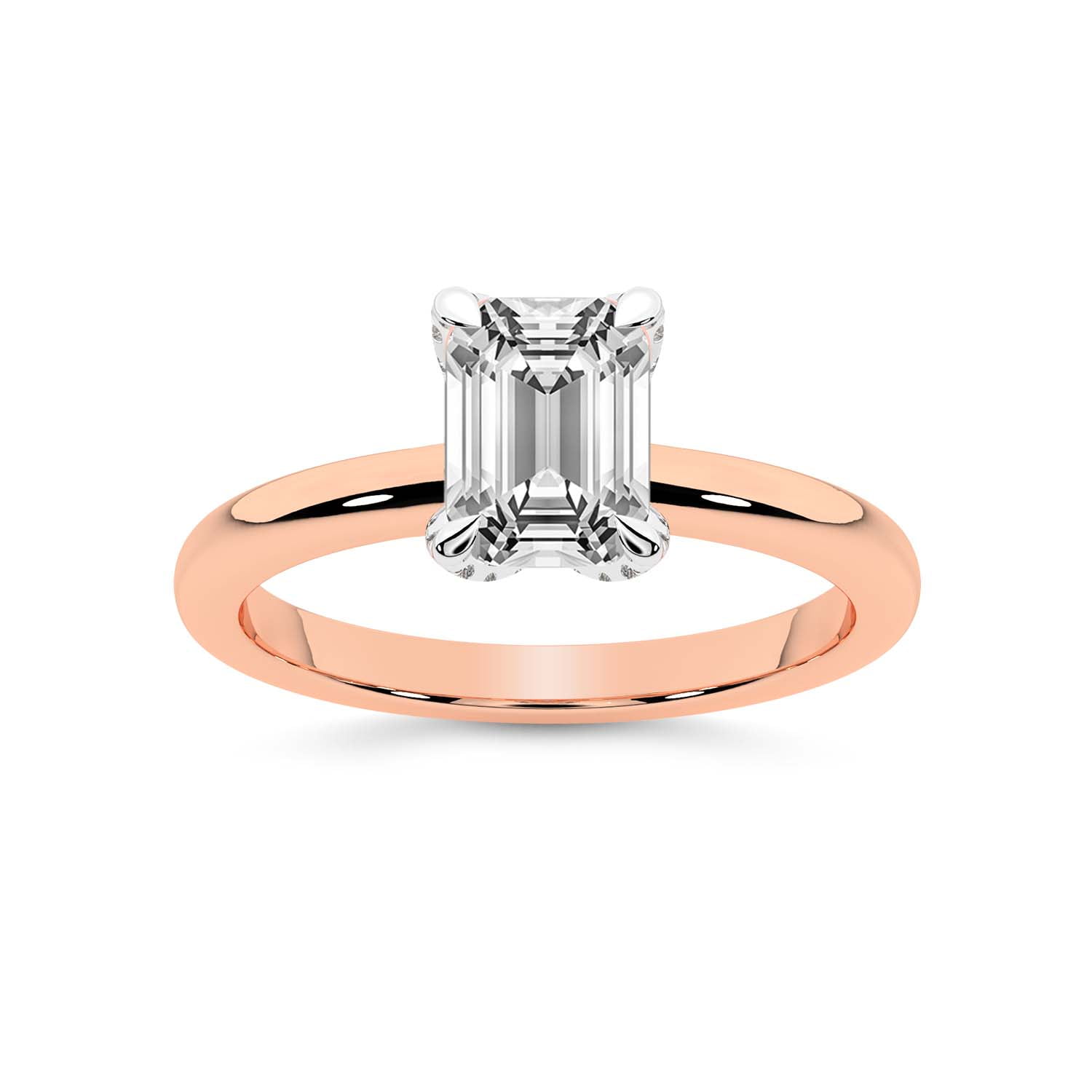 IGI Certified 1 Carat Emerald Shape Lab Grown Diamond Engagement Ring ...