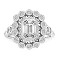thumbnail image 1 of IGI Certified 1 Carat Emerald Shape Lab Grown Diamond Engagement Ring | 14K White Gold |Bloom Vintage Halo Diamond Ring | FG-VS1-VS2 Quality Friendly Diamonds, 1 of 5