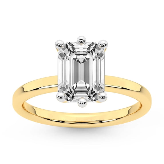 IGI Certified 1 Carat Emerald Shape Lab Grown Diamond Engagement Ring | 14K White Gold |Solitaire Lab Diamond Ring | FG-VS1-VS2 Quality Friendly Diamonds