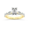 thumbnail image 1 of Gift For Mothers Day IGI Certified 1 Carat Emerald Shape Lab Grown Diamond Engagement Ring | 14K Yellow Gold | Larisa Side Stone Diamond Ring | FG-VS1-VS2 Quality Friendly Diamonds, 1 of 5