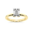 thumbnail image 1 of IGI Certified 1 Carat Emerald Shape Lab Grown Diamond Engagement Ring | 14K Yellow Gold | Matilda Leaf Petal Solitaire Diamond Ring | FG-VS1-VS2 Quality Friendly Diamonds, 1 of 1