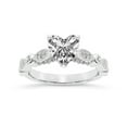 thumbnail image 1 of IGI Certified 1 Carat Heart Shape Lab Grown Diamond Engagement Ring | 14K White Gold |Larisa Side Stone Diamond Ring | FG-VS1-VS2 Quality Friendly Diamonds, 1 of 5