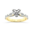 thumbnail image 1 of IGI Certified 1 Carat Heart Shape Lab Grown Diamond Engagement Ring | 14K Yellow Gold |Larisa Side Stone Diamond Ring | FG-VS1-VS2 Quality Friendly Diamonds, 1 of 5