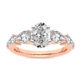 thumbnail image 1 of IGI Certified 1 Carat Oval Shape Lab Grown Diamond Engagement Ring | 14K Rose Gold | Frances Side Stone Diamond Ring | FG-VS1-VS2 Quality Friendly Diamonds, 1 of 7