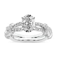 thumbnail image 1 of IGI Certified 1 Carat Oval Shape Lab Grown Diamond Engagement Ring | 14K White Gold | Charlotte Double Twist Side Stone Diamond Ring | FG-VS1-VS2 Quality Friendly Diamonds, 1 of 6