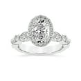 thumbnail image 1 of IGI Certified 1 Carat Oval Shape Lab Grown Diamond Engagement Ring | 14K White Gold |Micaela Halo Diamond Ring | FG-VS1-VS2 Quality Friendly Diamonds, 1 of 5
