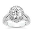 thumbnail image 1 of IGI Certified 1 Carat Oval Shape Lab Grown Diamond Engagement Ring | 14K White Gold | Opulenté Antique Halo Diamond Ring | FG-VS Quality Friendly Diamonds, 1 of 6
