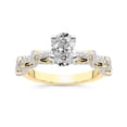 thumbnail image 1 of IGI Certified 1 Carat Oval Shape Lab Grown Diamond Engagement Ring | 14K Yellow Gold | Ciara Petite Station Style Diamond Ring | FG-VS1-VS2 Quality Friendly Diamonds, 1 of 5