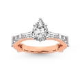 thumbnail image 1 of IGI Certified 1 Carat Pear Shape Lab Grown Diamond Engagement Ring | 14K Rose Gold | Gizele Tapered Side Stone Diamond Ring | FG-VS1-VS2 Quality Friendly Diamonds, 1 of 6