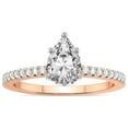 thumbnail image 1 of IGI Certified 1 Carat Pear Shape Lab Grown Diamond Engagement Ring | 14K Rose Gold | Jia Secret Double Halo Eternity Lab Diamond Ring | FG-VS1-VS2 Quality Friendly Diamonds, 1 of 5