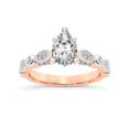thumbnail image 1 of IGI Certified 1 Carat Pear Shape Lab Grown Diamond Engagement Ring | 14K Rose Gold |Larisa Side Stone Diamond Ring | FG-VS1-VS2 Quality Friendly Diamonds, 1 of 5