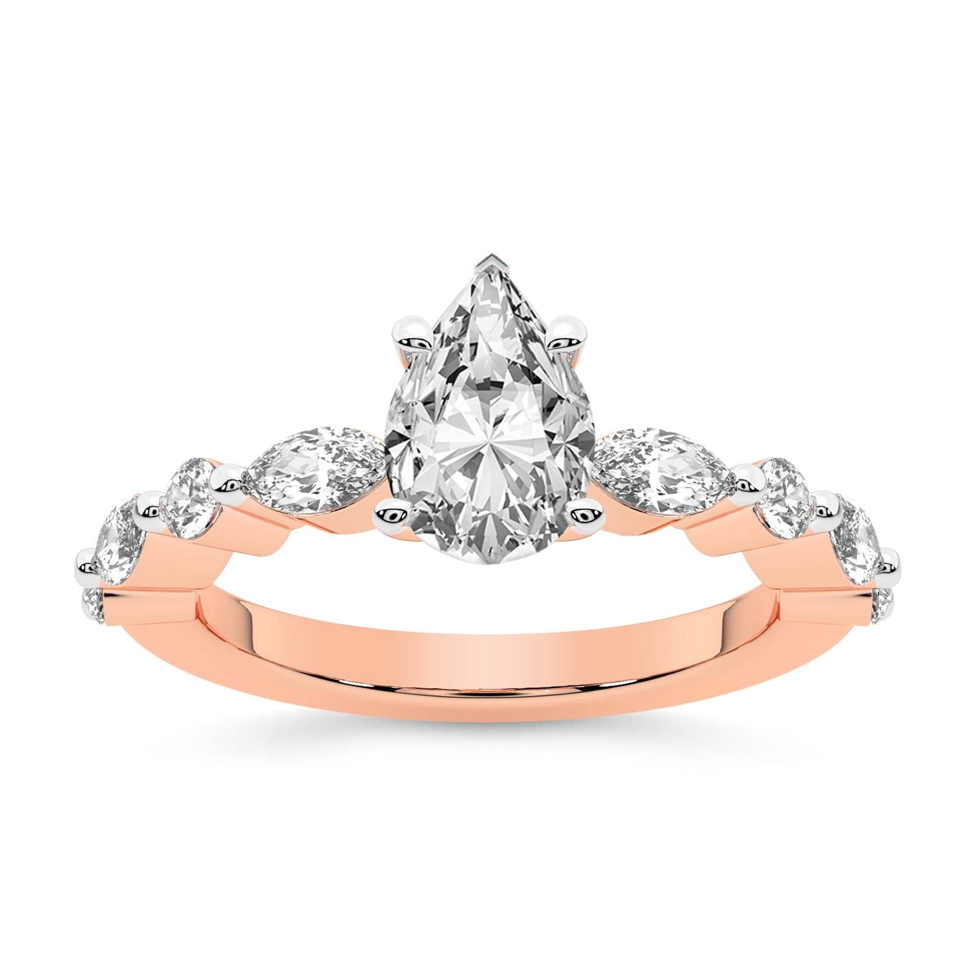 IGI Certified 1 Carat Pear Shape Lab Grown Diamond Engagement Ring ...