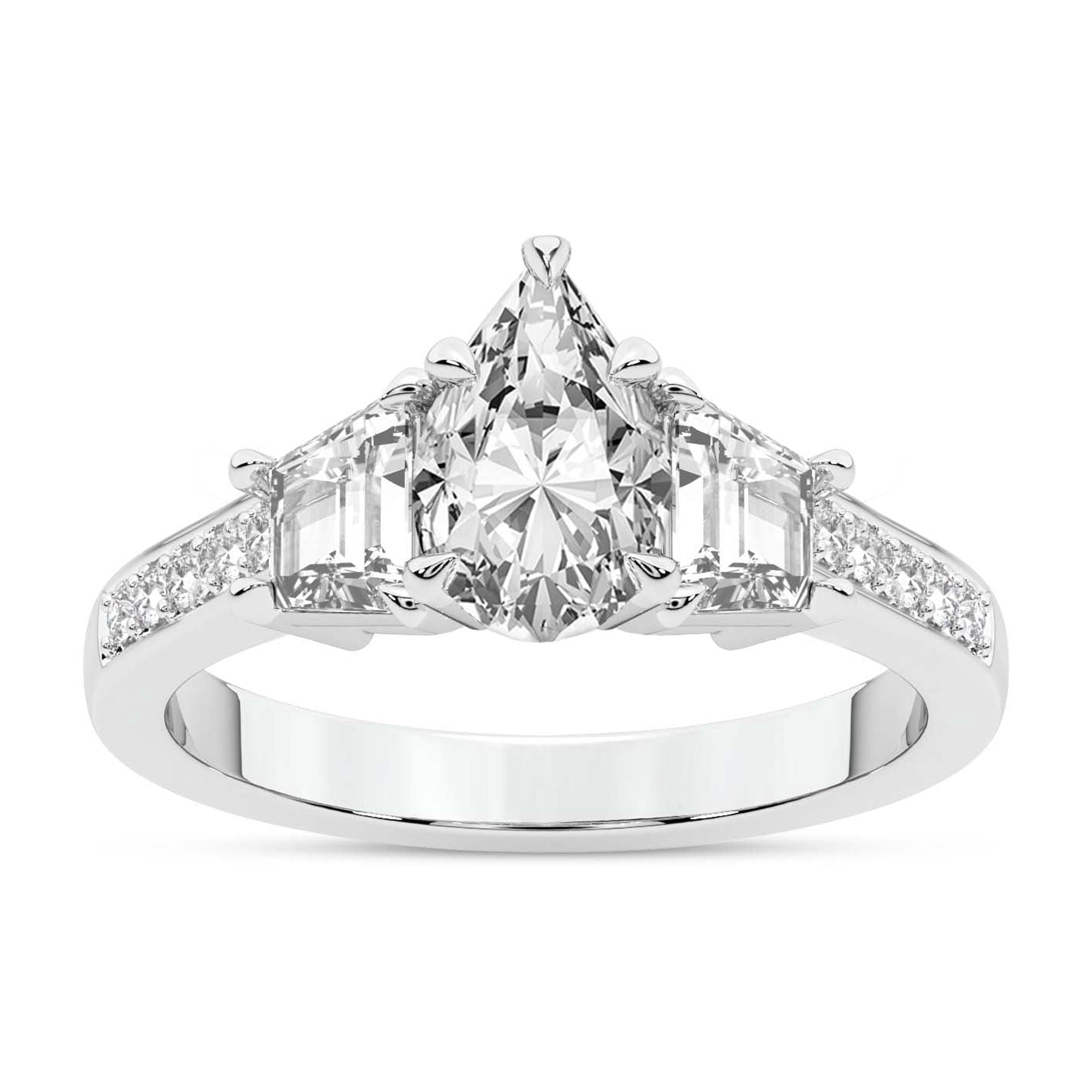 IGI Certified 1 Carat Pear Shape Lab Grown Diamond Engagement Ring ...