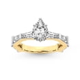 thumbnail image 1 of IGI Certified 1 Carat Pear Shape Lab Grown Diamond Engagement Ring | 14K Yellow Gold | Gizele Tapered Side Stone Diamond Ring | FG-VS1-VS2 Quality Friendly Diamonds, 1 of 6