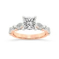 thumbnail image 1 of IGI Certified 1 Carat Princess Shape Lab Grown Diamond Engagement Ring | 14K Rose Gold | Larisa Side Stone Diamond Ring | FG-VS1-VS2 Quality Friendly Diamonds, 1 of 5