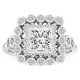 thumbnail image 1 of IGI Certified 1 Carat Princess Shape Lab Grown Diamond Engagement Ring | 14K White Gold |Bloom Vintage Halo Diamond Ring | FG-VS1-VS2 Quality Friendly Diamonds, 1 of 5