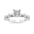 thumbnail image 1 of IGI Certified 1 Carat Princess Shape Lab Grown Diamond Engagement Ring | 14K White Gold | Ciara Petite Station Style Diamond Ring | FG-VS1-VS2 Quality Friendly Diamonds, 1 of 6