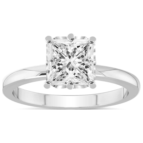 IGI Certified 1 Carat Princess Shape Lab Grown Diamond Engagement Ring | 14K White Gold | Malissa Solitaire Diamond Ring | FG-VS1-VS2 Quality Friendly Diamonds