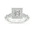 thumbnail image 1 of IGI Certified 1 Carat Princess Shape Lab Grown Diamond Engagement Ring | 14K White Gold | Micaela Halo Diamond Ring | FG-VS1-VS2 Quality Friendly Diamonds, 1 of 6