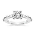 thumbnail image 1 of IGI Certified 1 Carat Princess Shape Lab Grown Diamond Engagement Ring | 14K White Gold | Pamela Eternity Side Stone Diamond Ring | FG-VS1-VS2 Quality Friendly Diamonds, 1 of 6