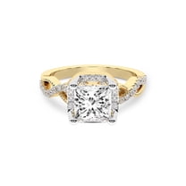 IGI Certified 1 Carat Princess Shape Lab Grown Diamond Engagement Ring | 14K Yellow Gold | Astoré Channel Glided Diamond Ring | FG-VS1-VS2 Quality Friendly Diamonds