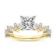 thumbnail image 1 of IGI Certified 1 Carat Princess Shape Lab Grown Diamond Engagement Ring | 14K Yellow Gold | Dorothea Side Stone Diamond Ring | FG-VS1-VS2 Quality Friendly Diamonds, 1 of 6