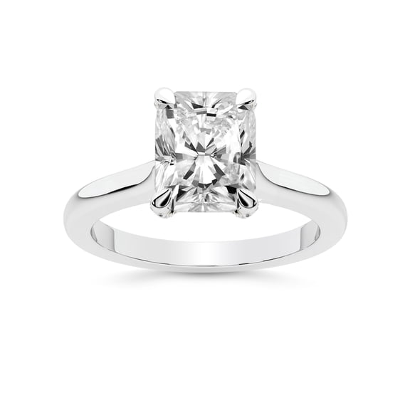 IGI Certified 1 Carat Radiant Shape Lab Grown Diamond Engagement Ring | 14K White Gold | Agnes Criss Cross Prong Solitaire Diamond Ring | FG-VS1-VS2 Quality Friendly Diamonds