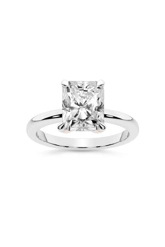 IGI Certified 1 Carat Radiant Shape Lab Grown Diamond Engagement Ring | 14K White Gold | Matilda Leaf Petal Solitaire Diamond Ring | FG-VS1-VS2 Quality Friendly Diamonds
