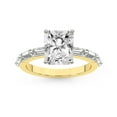 thumbnail image 1 of IGI Certified 1 Carat Radiant Shape Lab Grown Diamond Engagement Ring | 14K Yellow Gold | Kimberly Baguette Side Stone Diamond Ring | FG-VS1-VS2 Quality Friendly Diamonds, 1 of 6