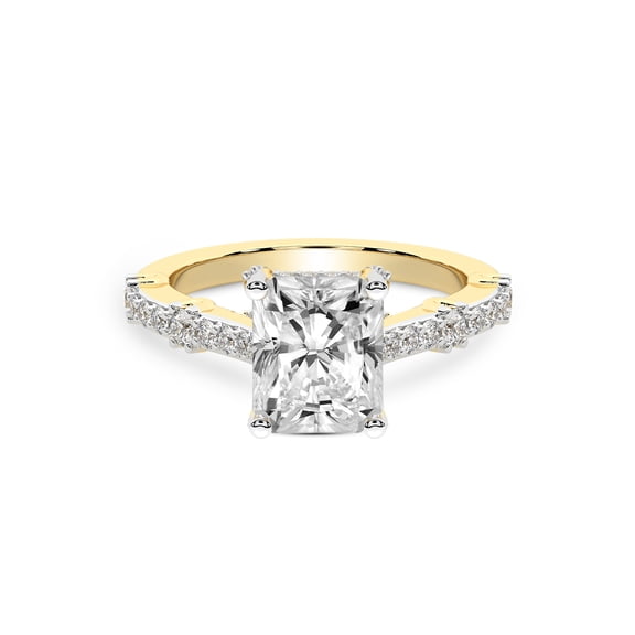 IGI Certified 1 Carat Radiant Shape Lab Grown Diamond Engagement Ring | 14K Yellow Gold | Odyssey Hidden Halo Diamond Ring | FG-VS1-VS2 Quality Friendly Diamonds