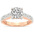 thumbnail image 1 of IGI Certified 1 Carat Round Shape Lab Grown Diamond Engagement Ring | 14K Rose Gold | Calista Side Stone Lab Diamond Ring | FG-VS1-VS2 Quality Friendly Diamonds, 1 of 6