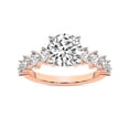 thumbnail image 1 of IGI Certified 1 Carat Round Shape Lab Grown Diamond Engagement Ring | 14K Rose Gold | Edna Side Stone Diamond Ring | FG-VS1-VS2 Quality Friendly Diamonds, 1 of 7