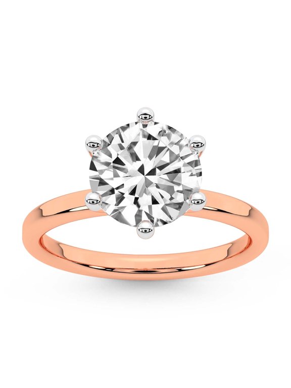 IGI Certified 1 Carat Round Shape Lab Grown Diamond Engagement Ring | 14K Rose Gold |Solitaire Lab Diamond Ring | FG-VS1-VS2 Quality Friendly Diamonds