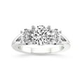 thumbnail image 1 of IGI Certified 1 Carat Round Shape Lab Grown Diamond Engagement Ring | 14K White Gold | Bethany Three Stone Side Oval Diamond Ring | FG-VS1-VS2 Quality Friendly Diamonds, 1 of 7