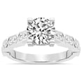 thumbnail image 1 of IGI Certified 1 Carat Round Shape Lab Grown Diamond Engagement Ring | 14K White Gold | Calista Side Stone Lab Diamond Ring | FG-VS1-VS2 Quality Friendly Diamonds, 1 of 7