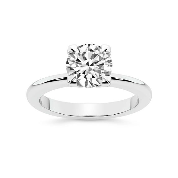 IGI Certified 1 Carat Round Shape Lab Grown Diamond Engagement Ring | 14K White Gold | Cordelia Knife Edge Solitaire Diamond Ring | FG-VS1-VS2 Quality Friendly Diamonds
