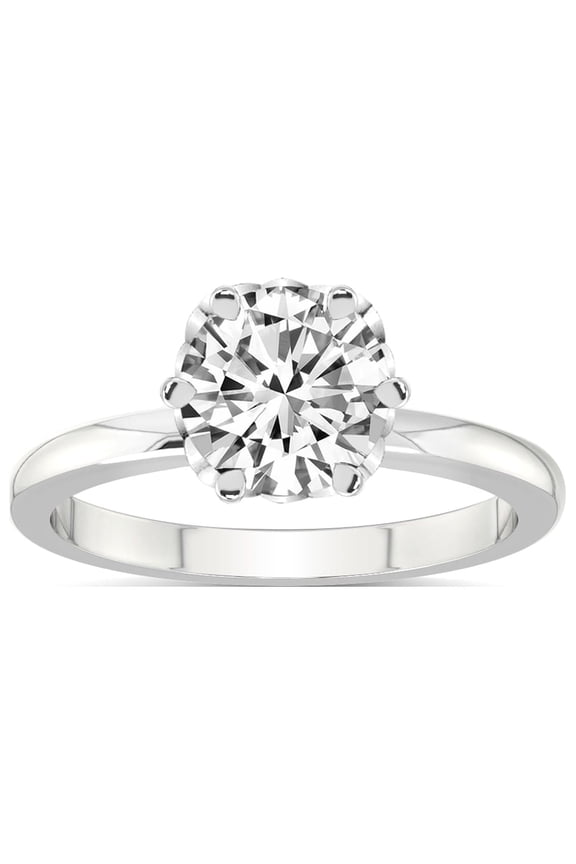 IGI Certified 1 Carat Round Shape Lab Grown Diamond Engagement Ring | 14K White Gold | Malissa Solitaire Diamond Ring | FG-VS1-VS2 Quality Friendly Diamonds