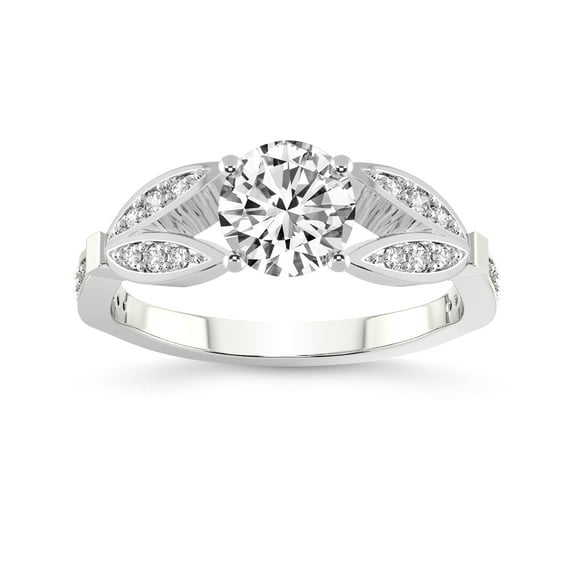 IGI Certified 1 Carat Round Shape Lab Grown Diamond Engagement Ring | 14K White Gold | Nova Split Shank Vintage Diamond Ring | FG-VS Quality Friendly Diamonds