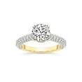 thumbnail image 1 of IGI Certified 1 Carat Round Shape Lab Grown Diamond Engagement Ring | 14K Yellow Gold | Eternia Criss Cross Side Halo Diamond Ring | FG-VS1-VS2 Quality Friendly Diamonds, 1 of 7