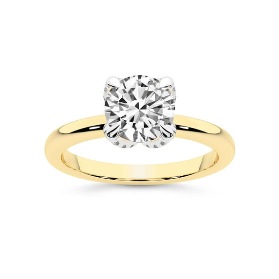 IGI Certified 1 Carat Round Shape Lab Grown Diamond Engagement Ring | 14K Yellow Gold | Mabel Petal Solitaire Diamond Ring | FG-VS1-VS2 Quality Friendly Diamonds