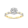 thumbnail image 1 of IGI Certified 1 Carat Round Shape Lab Grown Diamond Engagement Ring | 14K Yellow Gold | Majestic Love Diamond Accent Ring | FG-VS1-VS2 Quality Friendly Diamonds, 1 of 7