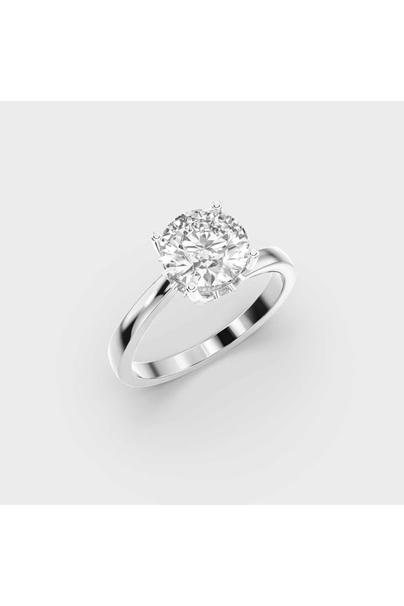 IGI Certified 1 Carat Stylish Round Shape Lab Grown Diamond Engagement Ring | 18K White Gold | Solitaire Diamond Engagement Ring | Size 11.5 Diamond-Capitals