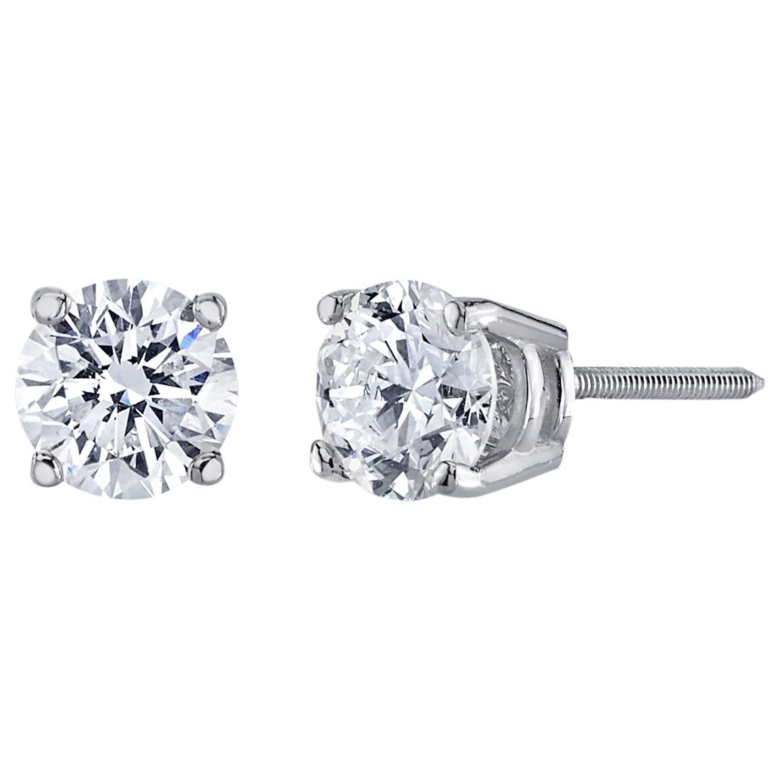 IGI Certified 1 Carat Total Lab Grown Diamond Stud Earrings in 14K Gold