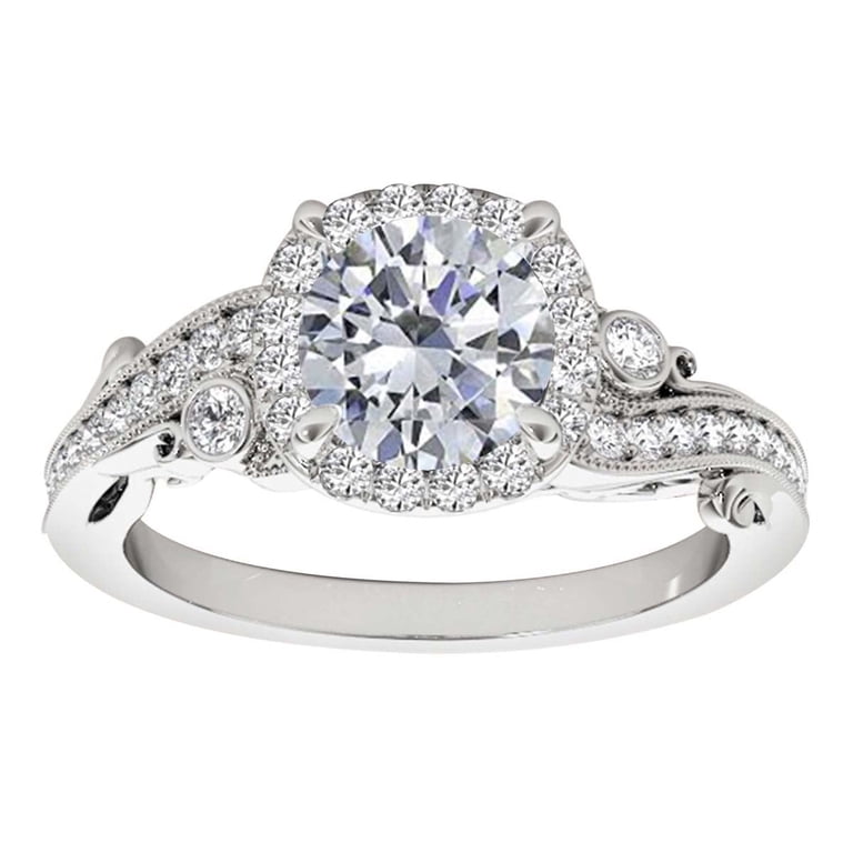 New 14k Solid White Gold w/ 1 Cts Diamond 14k White Gold Round 1 ct. tw. Solitaire Natural Diamond  main image 4