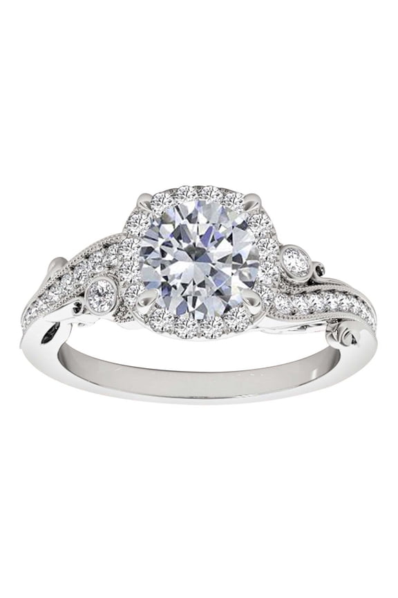 IGI Certified 1 Ct. Diamond Engagement ring In 14K Solid White Gold