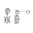 thumbnail image 1 of IGI Certified 10 Carat Princess Shape Lab Grown Diamond Earrings | 18K White Gold | Sparkling Cascades Dangling Lab Diamond Earrings | Prong Setting | FG-VS1-VS2 Quality Friendly Diamonds, 1 of 5