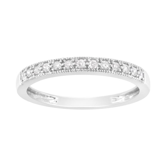 IGI Certified 10K White Gold 1/6 ct. TDW Diamond Band Ring (I-J,I2-I3)
