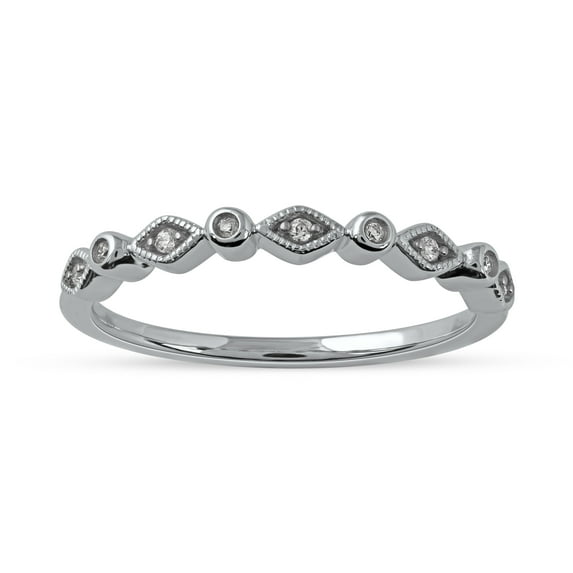 IGI Certified 10k White Gold 1/20ct TDW Wedding Band - White H-I