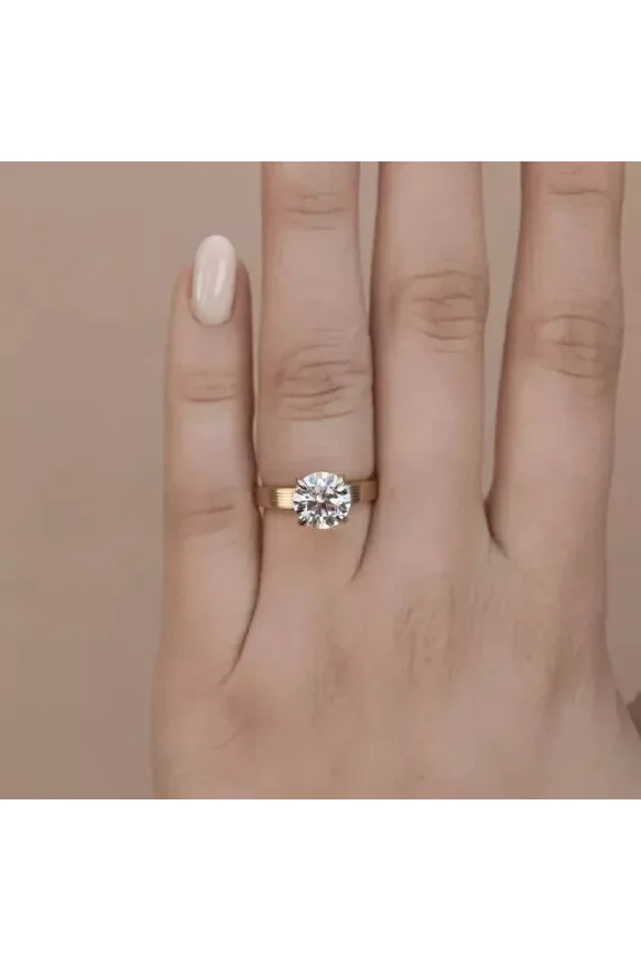 IGI Certified 2.00 Ct G/VS2 Round Lab Grown CVD Diamond 14K Gold Solitaire Ring