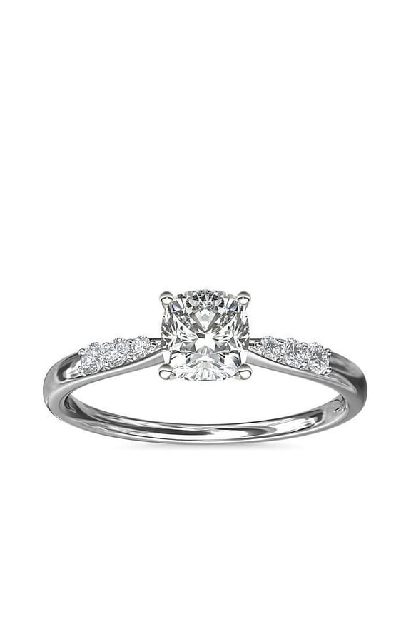 IGI Certified 2.15 Ct Fine Solitaire Cushion Cut Lab Grown Diamond Wedding Ring for Women Solid 18K White Gold (E/VVS2) Size 3
